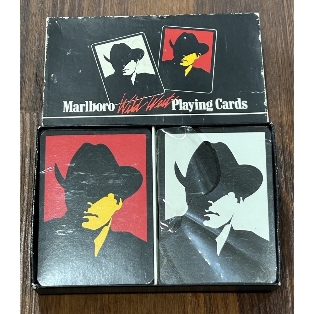 Vintage Marlboro Wild West Double Deck of Playing Cards Phillip Morris New Seald